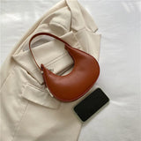 Half-moon PU Leather Armpit Bag for Women