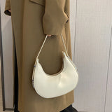 Half-moon PU Leather Armpit Bag for Women