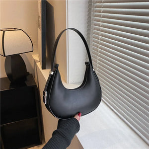 Half-moon PU Leather Armpit Bag for Women