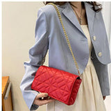 Embroidery Line Diamond Underarm Bag Chain Shoulder Hand Bags