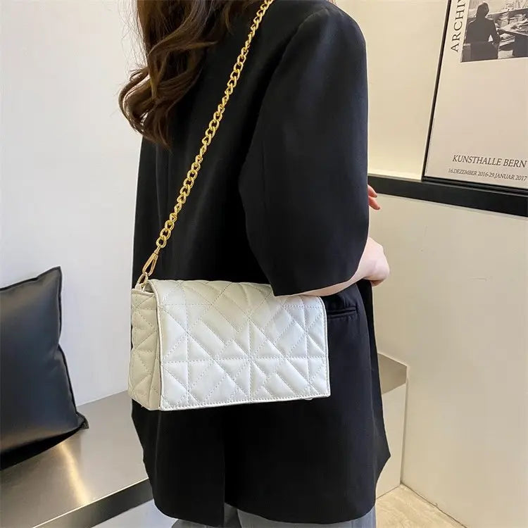 Embroidery Line Diamond Underarm Bag Chain Shoulder Hand Bags