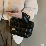 Quilted Nylon Women's Crossbody Bag with Woven Cotton Shoulder Strap