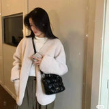 Quilted Nylon Women's Crossbody Bag with Woven Cotton Shoulder Strap