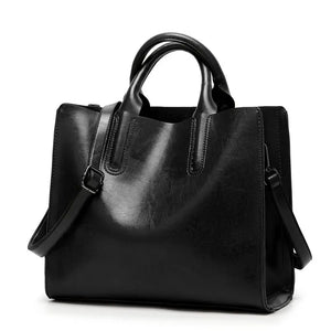 Oil Leather Bags for Women Handbag Female High Women Messenger Tote Bag