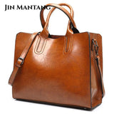 Oil Leather Bags for Women Handbag Female High Women Messenger Tote Bag