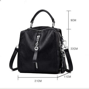 PU Leather Backpack Women Multifunction Shoulder Bookbags Crossbody Bag