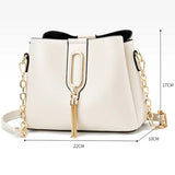 PU Leather Bucket Bag Female Crossbody Bag Butterfly Pendant Shoulder Bag