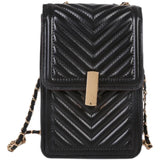 Square Phone Bag with Chain Mini Messenger Bag PU Leather Phone Pouch