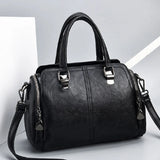 PU Leather Handle Bag For Women Middle-aged Shoulder Bags