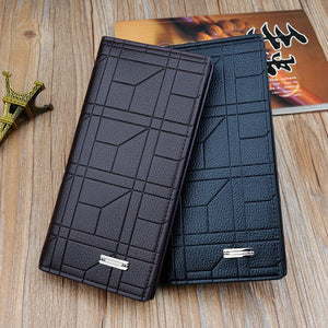 Embossed PU Leather Men's Long Wallet Large Capacity Soft Wallet