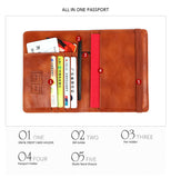 Passport Holder Document Organizer Leather Cover for Car Documents