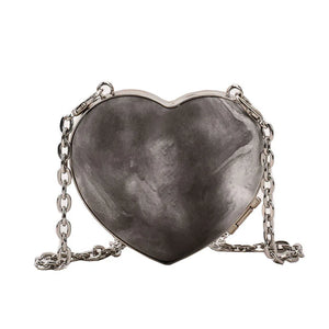 Peach Heart Clutch Evening Bag Wallet Mini Love Hearted Handbag