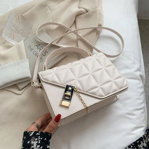 Plaid Handbags Women Shoulder Bag Flap Lock Crossbody Bags