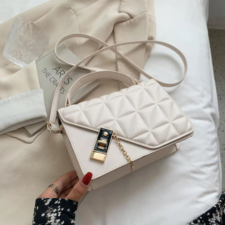 Plaid Handbags Women Shoulder Bag Flap Lock Crossbody Bags