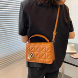 Plaid Handbags Women Shoulder Bag Flap Lock Crossbody Bags