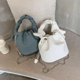 Pleated Top Handle Shoulder Bags Winter Crossbody Down Bag Handbag