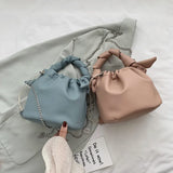 Pleated Top Handle Shoulder Bags Winter Crossbody Down Bag Handbag