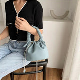 Pleated Top Handle Shoulder Bags Winter Crossbody Down Bag Handbag
