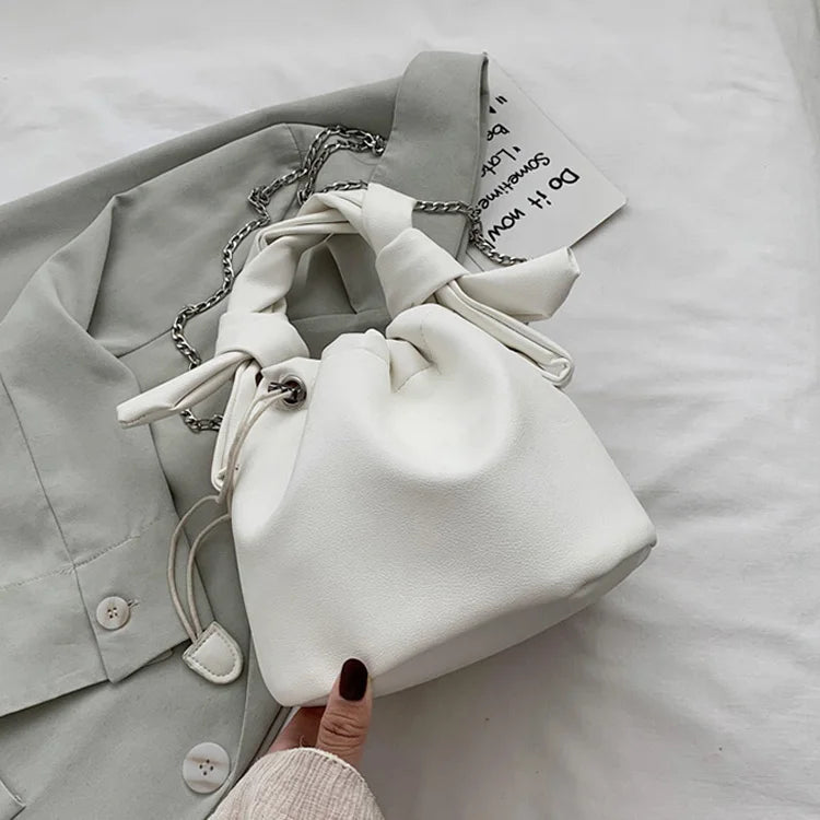 Pleated Top Handle Shoulder Bags Winter Crossbody Down Bag Handbag