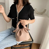 Pleated Top Handle Shoulder Bags Winter Crossbody Down Bag Handbag
