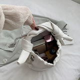 Pleated Top Handle Shoulder Bags Winter Crossbody Down Bag Handbag