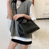 Pleated Crossbody Bag Soft PU Shoulder Tote Clutch for Women