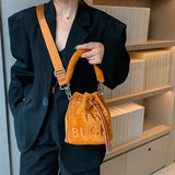 Faux Fur Plush Bucket Bag Handbag for Women