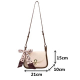 Women's PU Leather Shoulder Bag Flap Messenger Crossbody Handbag with Scarf
