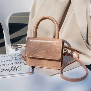 Crocodile Pattern Shoulder Bag Small Square Crossbody Bag