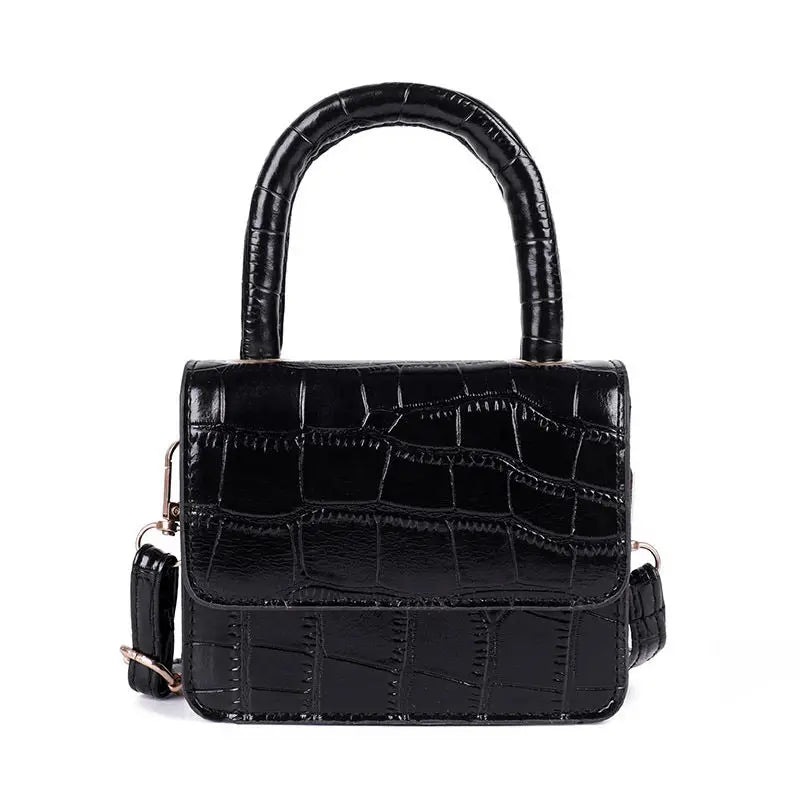 Crocodile Pattern Shoulder Bag Small Square Crossbody Bag
