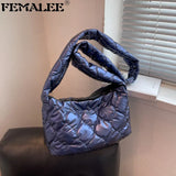 Padded Quilted Crossbody Bag Winter Handbag for Women