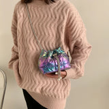 Purple Quilted Cotton Shoulder Bag for Women