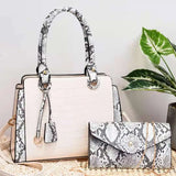 Large Capacity Crossbody Bag Retro Snake Print Splicing Handbag