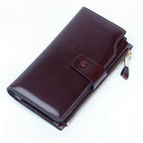 RFID Blocking Leather Key Package Zipper Hand Function Phone Purse