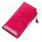 RFID Blocking Leather Key Package Zipper Hand Function Phone Purse