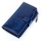 RFID Blocking Leather Key Package Zipper Hand Function Phone Purse