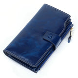 RFID Blocking Leather Key Package Zipper Hand Function Phone Purse