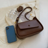 Retro PU Leather Handbags for Women Shoulder Bag Crossbody Solid Ladies