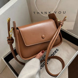 Retro PU Leather Handbags for Women Shoulder Bag Crossbody Solid Ladies