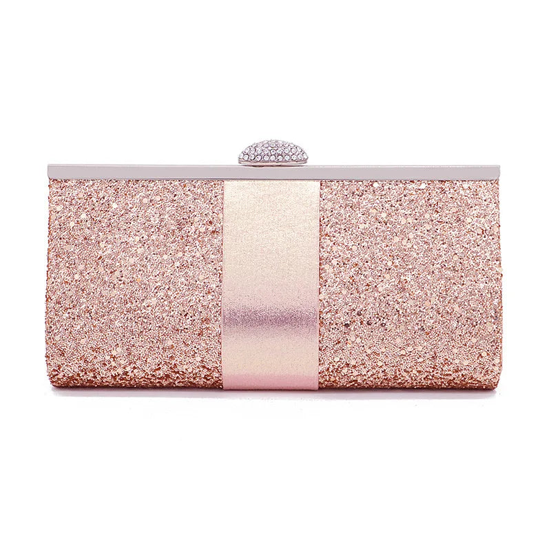 Rhinestone Sequin Dinner Clutch Bag Chain Shoulder Evening Bag