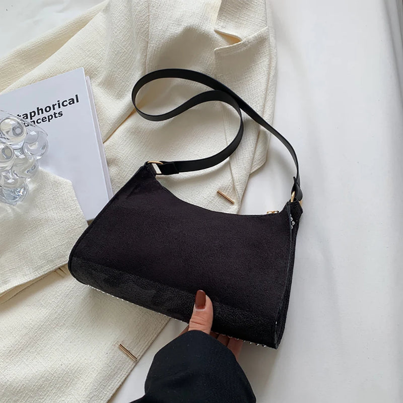 Rhinestone Shoulder Bag for Women Dinner Wedding Handbag Tote Bag