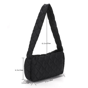 Quilted Tote Bag Women's Shoulder Underarm Bag Solid Hobo Bag