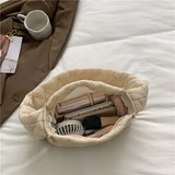 Quilted Tote Bag Women's Shoulder Underarm Bag Solid Hobo Bag