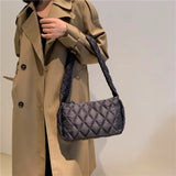 Quilted Tote Bag Women's Shoulder Underarm Bag Solid Hobo Bag