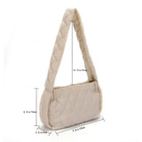 Quilted Tote Bag Women's Shoulder Underarm Bag Solid Hobo Bag