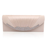 Satin Clutch Bag Chain Shoulder Wedding Envelope Pouch Ladies Party Banquet
