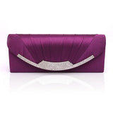 Satin Clutch Bag Chain Shoulder Wedding Envelope Pouch Ladies Party Banquet