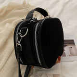 Leather Flap Bag Large Capacity Women Shoulder Crossbody Rivets Tote Handbag