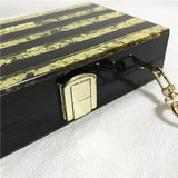 Sequins Acrylic Wallets Stripe Clutch Evening Bag Women Handbags Purses