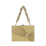 Shining Fabric Party Purse Bag Pleated Bow Mini Flap Ladies Prom Cocktail Weddin